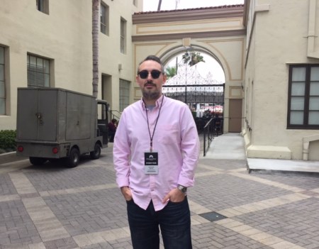 Beneath the Paramount Studios gate made famous in Sunset Boulevard.